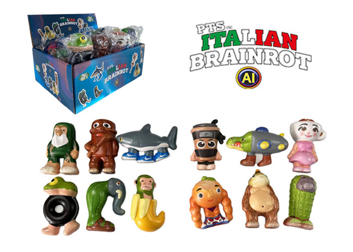 ITALIAN BRAINROT AI Personaggi Squishy 10cm c/hangtag 12ass In busta / In display da 12pz…x12…x360